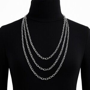 PROCHAIN Brand 100" Extra Long Sterling Silver 925 Link Chain Necklace